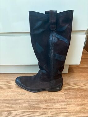 Classic Tall Women's Suede Boot in Dark Brown